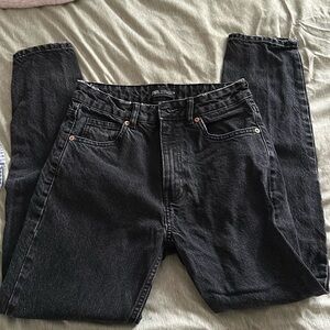 Zara, like new, black denim size 2 mom jeans